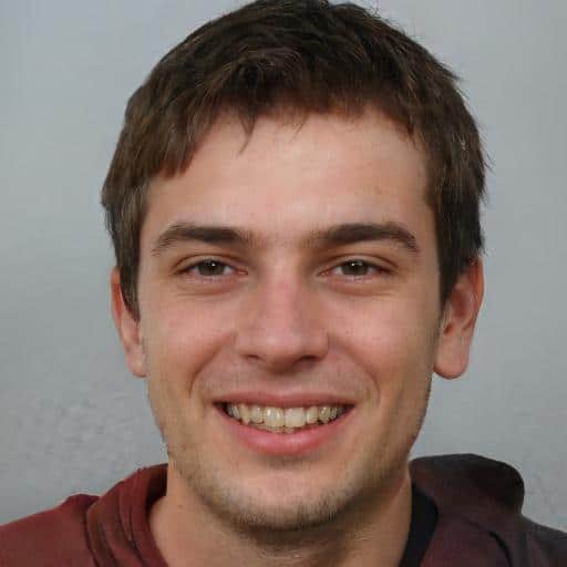 Smiling young man with brown hair